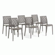 RATTATAN Set 6 Chaises en polypropylène avec fibre de verre empilables pour extérieur et jardin, bar et restaurant, cuisine design moderne - AYDA - RATTATAN Set 6 Chaises en polypropylène avec fibre de verre empilables pour extérieur et jardin, bar et restaurant, cuisine design moderne - AYDA -