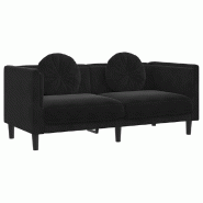 VidaXL Canapé avec coussins 2 places noir velours Modèle Nermonel - 372637