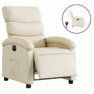 VidaXL Fauteuil inclinable électrique Crème Similicuir Modèle Mervoriax - 3204027