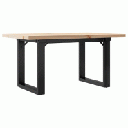 VidaXL Table basse cadre en O 80x50x40,5cm bois de pin massif et acier Modèle Atlas Classic - 3282728