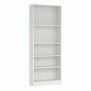 WellHome - Bibliothèque étagère avec 4 étagères en coloris Blanc 79 x 27 x 204 cm - Turia - blanc multi-matériau WH16949
