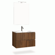 AQA Design Composition de salle de bain en MDF 4 pièces VENERE chêne rio L.61 P.46,5 H.190 MPVE06-RR - marron Bois manufacturé MPVE06-RR