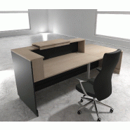 Bureau d'accueil ergonomique et Design Delta - 242, Gauche, Noir, Non, Acacia clair_1