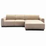 Canapé d'angle réversible 292cm Wallis Velours côtelé Beige - gris 3327480077153