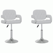 Chaises pivotantes à manger lot de 2 blanc similicuir Modèle Vega Flex - 335557