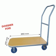 Chariot plateau bois dossier fixe ou repliable capacité 250 kg TOD1 Chariot plateau bois dossier fixe ou repliable capacité 250 kg TOD1