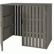 Décoshop26 - Abri de poubelles extérieur conteneurs à ordures jusqu'à 4 bacs 115x140x100 cm en métal aspect bois extensible gris 04_0005609 - gri Décoshop26 - Abri de poubelles extérieur conteneurs à ordures jusqu'à 4 bacs 115x140x100 cm en métal aspect bois extensible gris 04_0005609 - gri