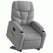 Fauteuil inclinable de massage électrique Gris clair Tissu Modèle Uvaris - 8721012171206