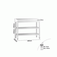 GGM Gastro Tables Inox de Travail Centrales Premium avec 2 étagères - Profondeur 700 mm - ATK87ZB - 4063326275893