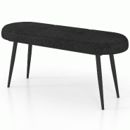 Helloshop26 - Banc ottoman rembourré 113 x 40 x 48 cm pour 2 personnes à chaussures design élégant en polyester noir 20_0010582 - noir métal 3000