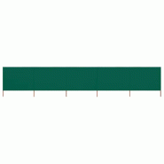 Helloshop26 - Brises-vue paravent 5 panneaux tissu 600 x 80 cm vert 02_0008835 - vert Bois massif 3000473847765