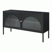 Helloshop26 - Meuble TV support télévision salon étagère 115 x 35 x 64 cm noir mat 03_0010063 - noir 3000225016555