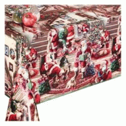 Nappe de Noël Gretel Rouge en toile cirée – Carré 100 x 100 cm – Livraison roulée sur tube - rouge plastique polypropylène 3452968059144