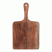 Planche à découper en bois massif - Manche strié 44x25 cm - Marron - Collection Wild - Table Passion Planche à découper en bois massif - Manche strié 44x25 cm - Marron - Collection Wild - Table Passion