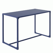 Table GILKIT structure et plateau 2mm en métal bleu 130x63x78 cm