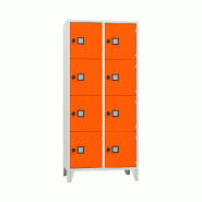 Vestiaire Roma 2 colonnes 4 cases gris / orange
