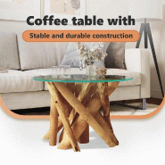 VidaXL Table basse Bois flottant de teck massif 60 cm Modèle Atlas Smart Plus - 243473XL