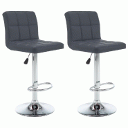 VidaXL Tabourets De Bar Lot De 2 Gris Similicuir - gris 323638