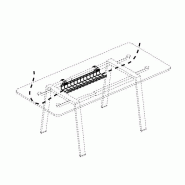 Goulotte passe-câbles pour bureaux Denomics - métal - L60/120 x P14 cm - Garantie 3 ans Goulotte passe-câbles pour bureaux Denomics - métal - L60/120 x P14 cm - Garantie 3 ans