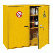 Armoire pour inflammable NF X 08-003 - Double paroi - Modèle bas 2 portes - Volume de rétention de 81,6 l