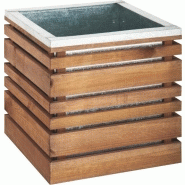 Bac bois autoclave lign z en pin - 143 l - 60 x 60 cm - teinté marron