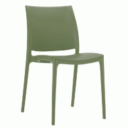 Chaise empilable d'extérieur en polypropylène Inca coloris vert olive