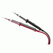 CHAUVIN ARNOUX - Jeu de 2 cordons IP2X pour DDT/VAT avec pointe de touche IP2X D4-fiche femelle coudée diam 4 mm, longueur 0,25 m (rouge) et 0,85 m (noir), conforme IEC 61243-3 1000V