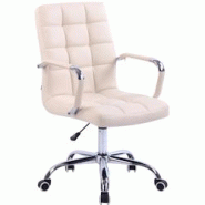 CLP Fauteuil de bureau Deli en similicuir Crème - beige polyester 19467704 CLP Fauteuil de bureau Deli en similicuir Crème - beige polyester 19467704