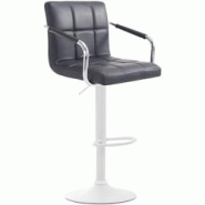 CLP Tabouret de bar Lucy V2 en similicuir avec Piètement en Métal Noir /Blanc - noir polyester 315664 CLP Tabouret de bar Lucy V2 en similicuir avec Piètement en Métal Noir /Blanc - noir polyester 315664