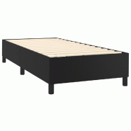 Décoshop26 - Sommier à lattes sur pieds cadre de lit 100x200 cm synthétique noir TDL0207042 - noir 3001156788009