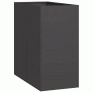 Helloshop26 - Jardinière design moderne balcon jardin fond ouvert 40 x 80 x 80 cm en acier noir 02_0051556 - vert acier 3000236977616