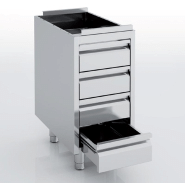 Meuble neutre 4 tiroirs 400x600x850 sans dessus - MNC4-60