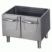 Meuble support double Heavy Duty pour Série 700 - Profondeur 70 cm avec double porte en acier inoxydable | Maxima - 9397001