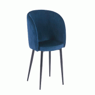 Mobiliara Fauteuil Carole velours bleu - A monter - bleu textile A06442/01
