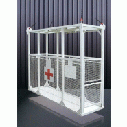 Nacelle grue de secours 2 personnes avec  6 anneaux de levage robustes