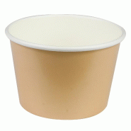 Pot à Glace Beige 165ml NOVACUP VALUE PACK Carton Recyclable Sorbet Dessert Glacé Snacking VAE Nomade ø86x52mm Idéal Glace Artisanale - Lot de 500