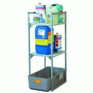 Rayonnage 120 avec caillebotis pour petits récipients et bac - Pour huiles, lubrifiants - CEMO - 7639F Rayonnage 120 avec caillebotis pour petits récipients et bac - Pour huiles, lubrifiants - CEMO - 7639F