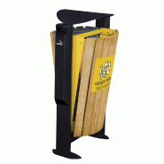 ROSSIGNOL Corbeille 2 x 60 L arkea bois avec cendrier 3l - tri divers/plastique et metal - bois / gris ciment / jaune colza ROSSIGNOL Corbeille 2 x 60 L arkea bois avec cendrier 3l - tri divers/plastique et metal - bois / gris ciment / jaune colza