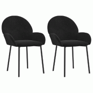VidaXL Chaises à manger lot de 2 Noir Velours Modèle Corvessal - 344769