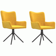 VidaXL Chaises pivotantes à manger lot de 2 Jaune Velours Modèle Élixir Pro - 344816