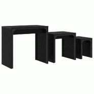 VidaXL Table basse 3 pcs Chêne noir Bois d'ingénierie Modèle Helios Prime Plus - 883536