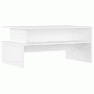 VidaXL Table basse blanc 90x55x42,5 cm bois d'ingénierie Modèle Atlas Office Pro Horizon - 834278