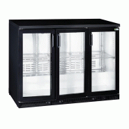 Arrière-bar réfrigéré noir 3 portes vitrées battantes température +... - PC3B.X