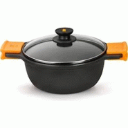 Casserole Pinti Inox Efficient en fonte d’aluminium avec revêtement antiadhésif, couvercle en verre, noir, 24 cm - 2951424 Casserole Pinti Inox Efficient en fonte d’aluminium avec revêtement antiadhésif, couvercle en verre, noir, 24 cm - 2951424
