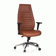 Chaise de bureau / fauteuil de bureau VITORO cuir synthétique marron hjh OFFICE - marron plastique 600989