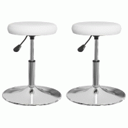 Chaises à manger lot de 2 blanc similicuir Modèle Vega Master Élégance - 333077
