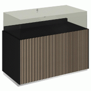 Comptoir T01 vitrine 4 Faces et MDF naturel+noir - 120x60x93cm