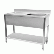 Cuistance Plonge evier avec sous tablette 1200 x 600 x 950 mm - Egouttoir à Gauche - inox STSK126L