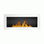 Divina Fire Cheminée au bioéthanol murale ou encastrable Lucca Blanc L 90 x P 12 x H 40 - blanc 8055829980950