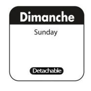 Etiquettes journalieres amovibles carrees 25x25 haccp dimanche Etiquettes journalieres amovibles carrees 25x25 haccp dimanche
